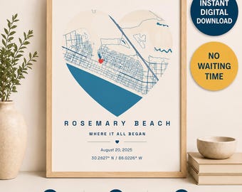 Create Your Own Heart Map | Personalized Where We Met Gift | Instant Digital Download