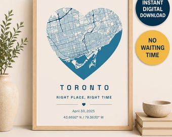 Create Your Own Personalized City Map | Instant Digital Download | Custom Coordinates Wall Art