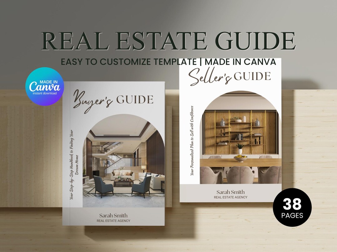 Buyer Seller Guide Bundle Canva Template, Real Estate Marketing Kit - Etsy