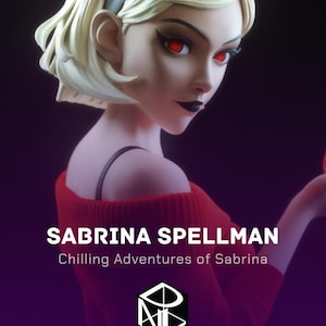 Sabrina Spellman Figure - Hand Painted 3D Printed Resin Statue, Comic Collectible Fan Art