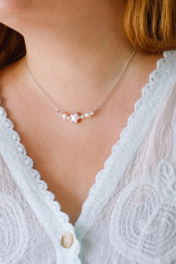 "Pink Stardust" Necklace (Freshwater Pearl)