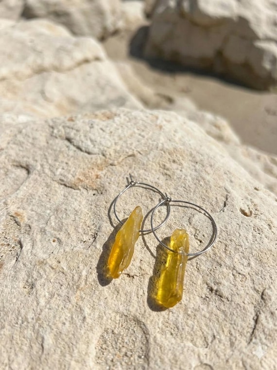"Yellow Ice Crystals" Earrings