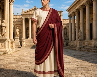 Roman Toga Costume Men, Ancient Rome Cosplay Outfit, Toga Party Costumes, Historical Robe