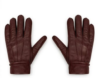 Mens Leather Driving Gloves, Handmade Genuine Leather Glove, Gift for Him, Custom Size