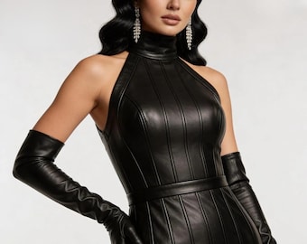 Mermaid Gown Inspire Black Leather: Bridal Robe Dress