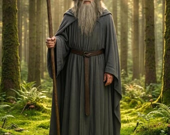 Gandalf the Grey Costume | Wizard Robe, Cloak, Hat & Staff | Comic Con Ready