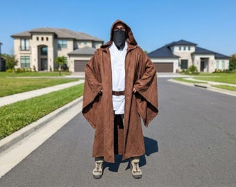 Obi Wan Cosplay Costume, Jedi Hooded Robe Tunic Costume, Sith Outfit Set