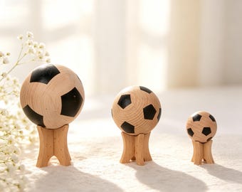 Soccer Ball Beech Wood Diffuser – Solid Wood Aroma Diffuser Block, Natural Essential Oil Holder
