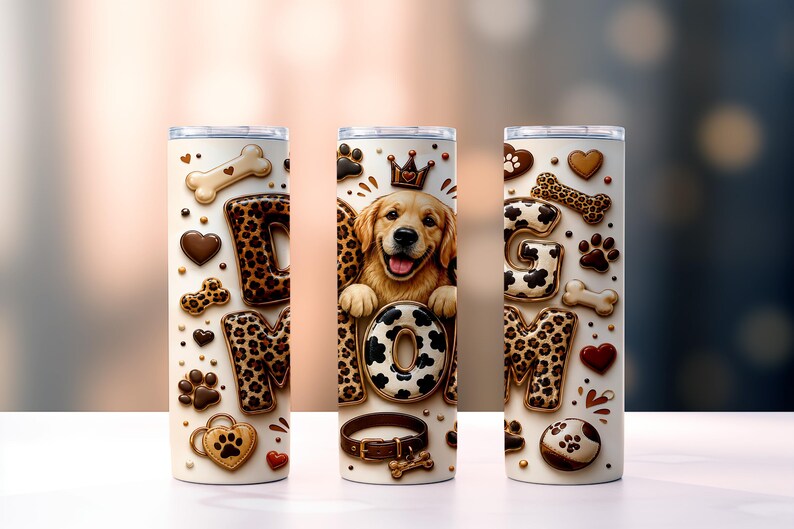 Dog Mom Tumbler Wrap PNG, Golden Retriever 20oz Skinny Sublimation ...