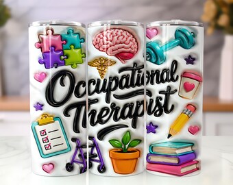 Opgeblazen ergotherapeut Tumbler Wrap PNG, ergotherapie 20oz mager sublimatieontwerp, OT Appreciation Tumbler Wrap