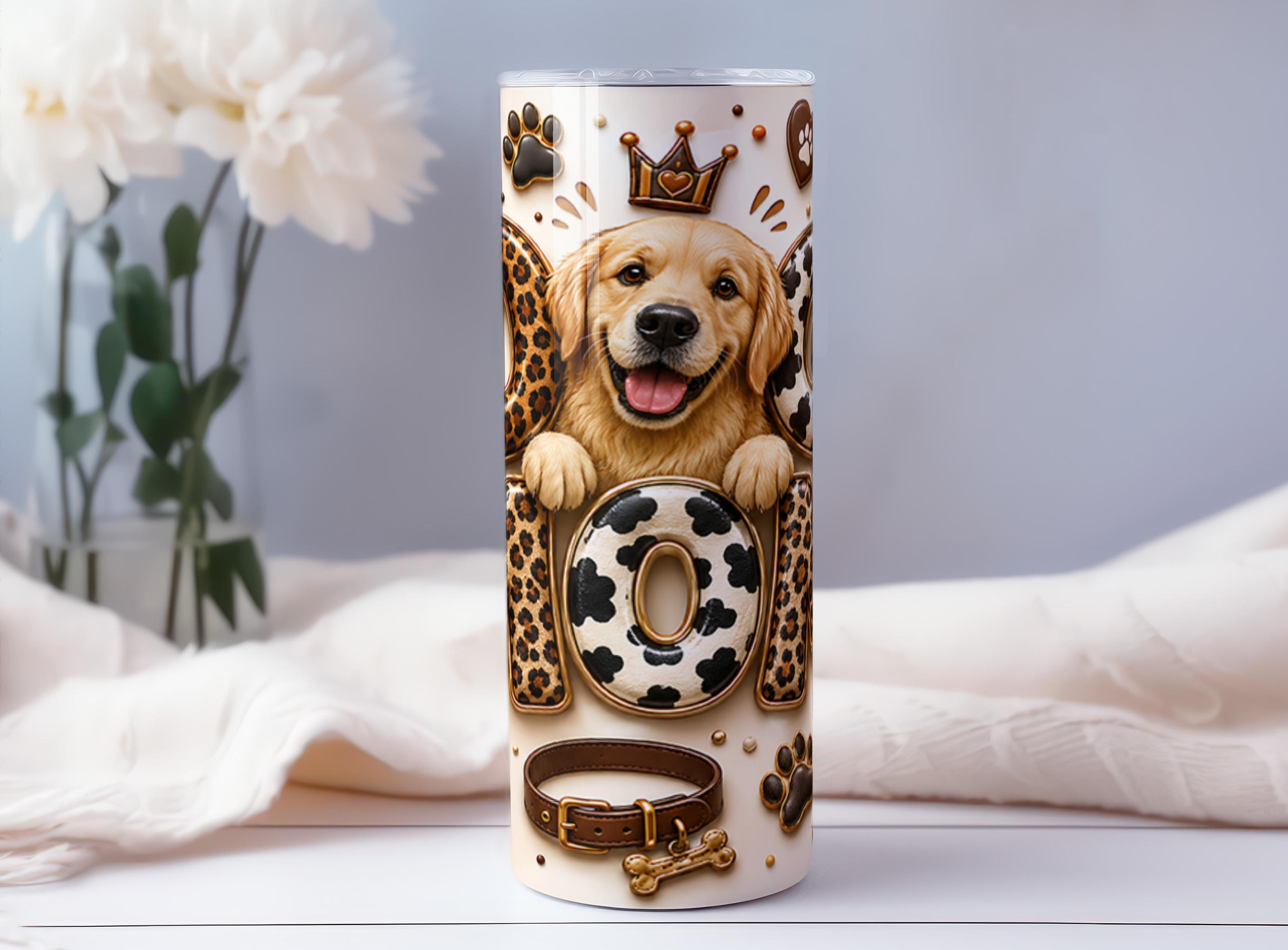Dog Mom Tumbler Wrap PNG, Golden Retriever 20oz Skinny Sublimation ...