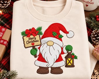 Borduurpatroon kerstkabouter, borduurbestand kerstman voor de borduurmachine, kerstman borduurpatroon, rustieke kerstdecoratie (digitale download)