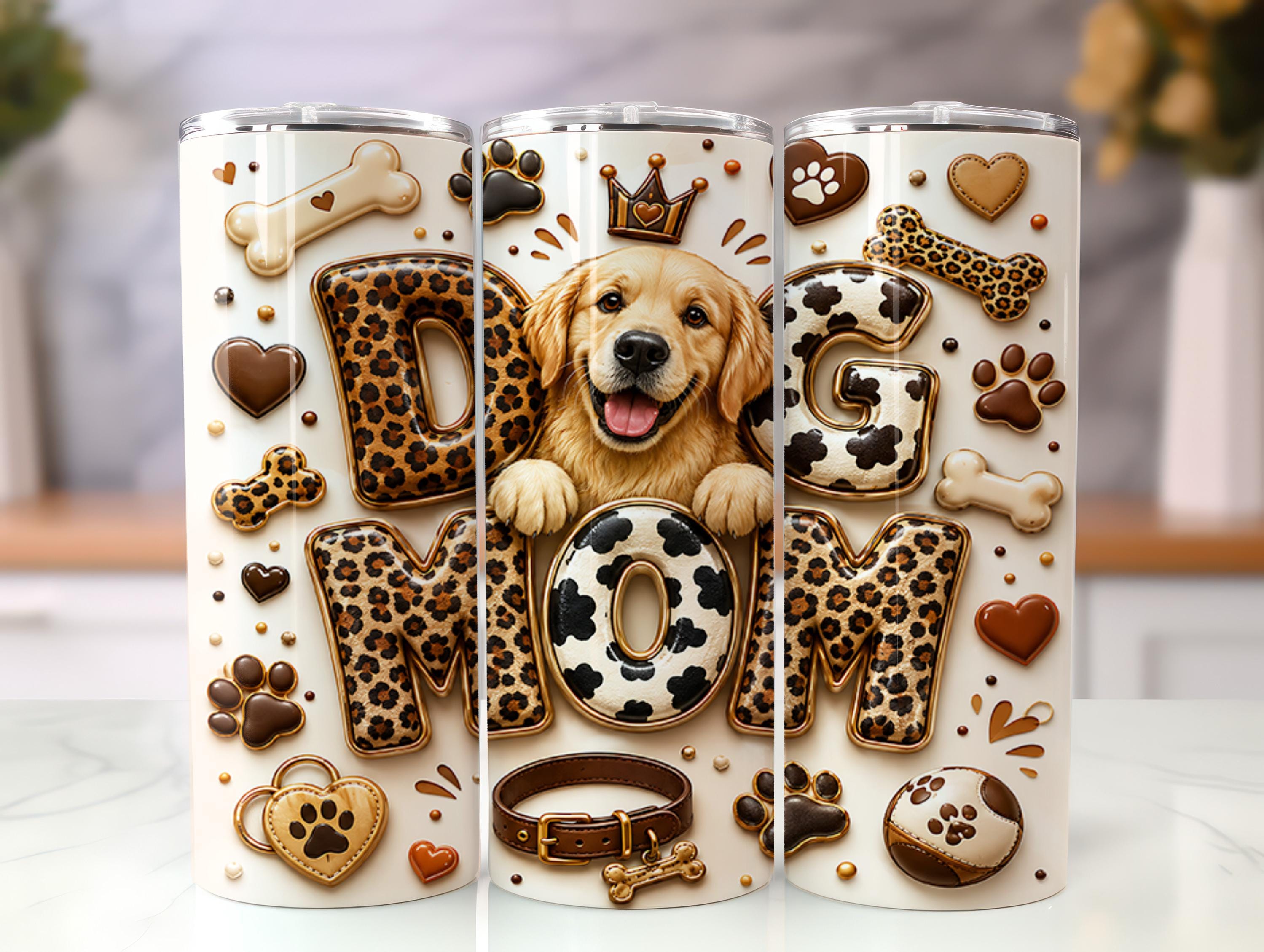 Dog Mom Tumbler Wrap PNG, Golden Retriever 20oz Skinny Sublimation ...