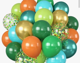 Kit para fiesta de cumpleaños de dinosaurios: globos y decoraciones con temática de la selva (paquete completo)
