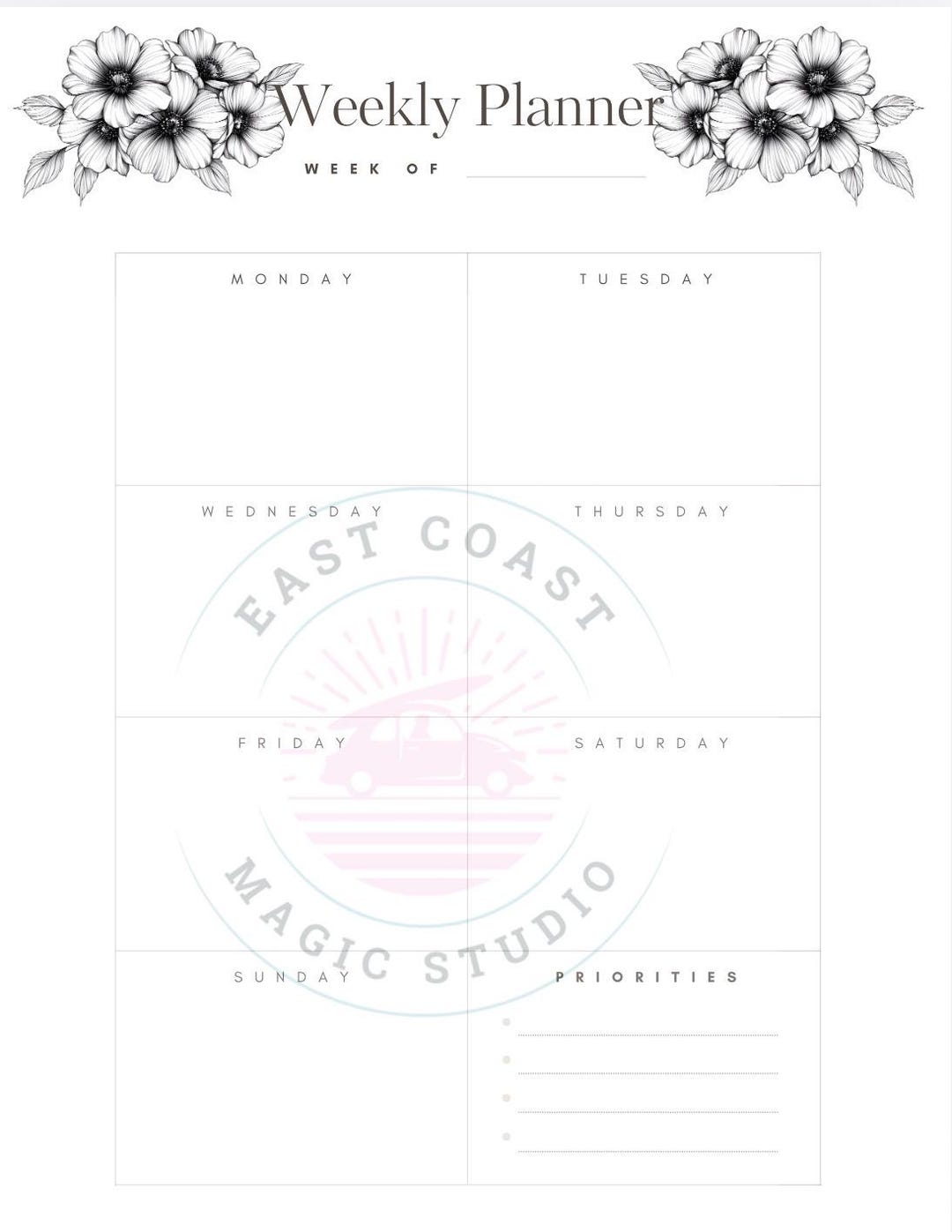 Busy Mom Weekly Planner | Family Organizer, Meal Schedule (instant ...