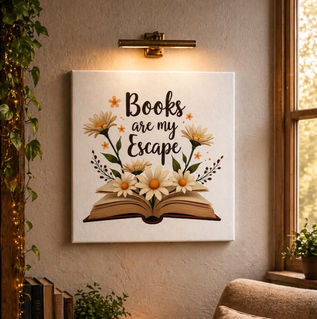 Book Lover Wall Art Reading Nook Decor Cozy Bookshelf Decor Bookish ...
