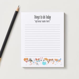 Personalized Dog Notepad, Playful Pups To-Do List Stationery