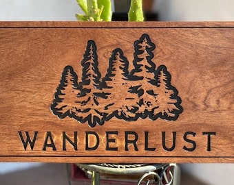 Wanderlust - Travel - Road Trip - Get Lost - Custom Sign - Carved Wood Sign