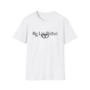 My Life Partner T-Shirt | Script Text with Interlocked Hearts
