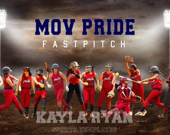 Softball Field Digital Background & Layered Photoshop Banner Template