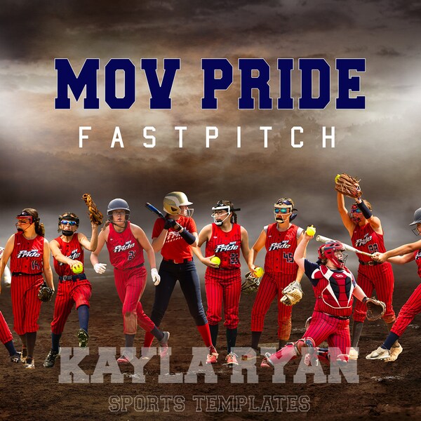 Softball Field Digital Background & Layered Photoshop Banner Template