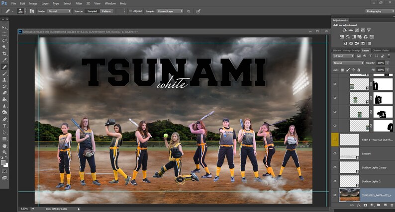 Softball Field Digital Background and Banner Photoshop | Etsy