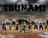 Softball Field Digital Background and Banner Photoshop Template