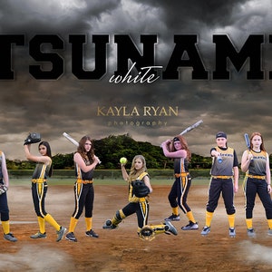 Softball Field Digital Background and Banner Photoshop Template