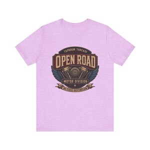 Motorcycle T Shirt Open Road Biker Graphic Tee Vintage Beer Label image 14