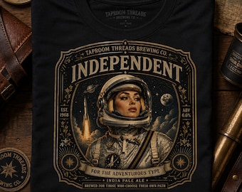 Astronaut T Shirt Vintage Space Graphic Tee Independent Woman Design