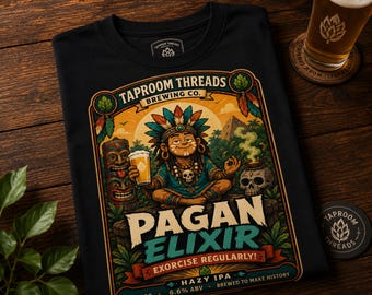 Pagan Elixir Beer T Shirt, Hazy IPA Graphic Tee, Vintage Pagan Brewery Shirt