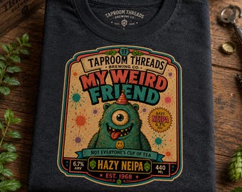 Beer T Shirt My Weird Friend Graphic Tee Vintage Monster Beer Label Shirt