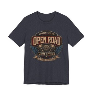 Motorcycle T Shirt Open Road Biker Graphic Tee Vintage Beer Label image 9