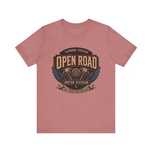 Motorcycle T Shirt Open Road Biker Graphic Tee Vintage Beer Label image 13