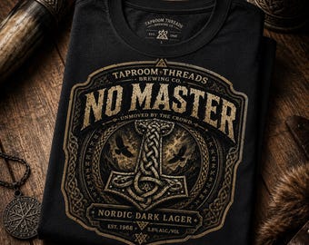 Viking T Shirt Nordic Hammer Graphic Tee, Norse Symbol Beer Shirt