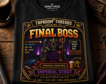 Dungeon Crawler Shirt Final Boss Pixel Art Retro Gaming Tee