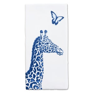 Delft Blue ceramic tile, Dutch design, Delft Blue giraffe