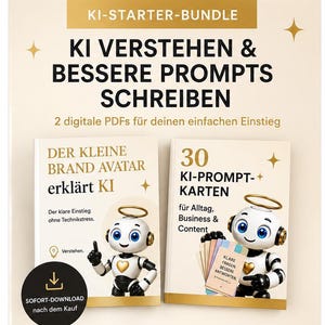 AI Starter Bundle (German) | ChatGPT Prompts and AI Guide PDF | 2 Digital Products for Everyday Business Content