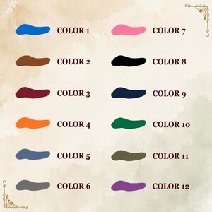 a grid of twelve different colored shoe soles, each labeled with a number from 1 to 12.