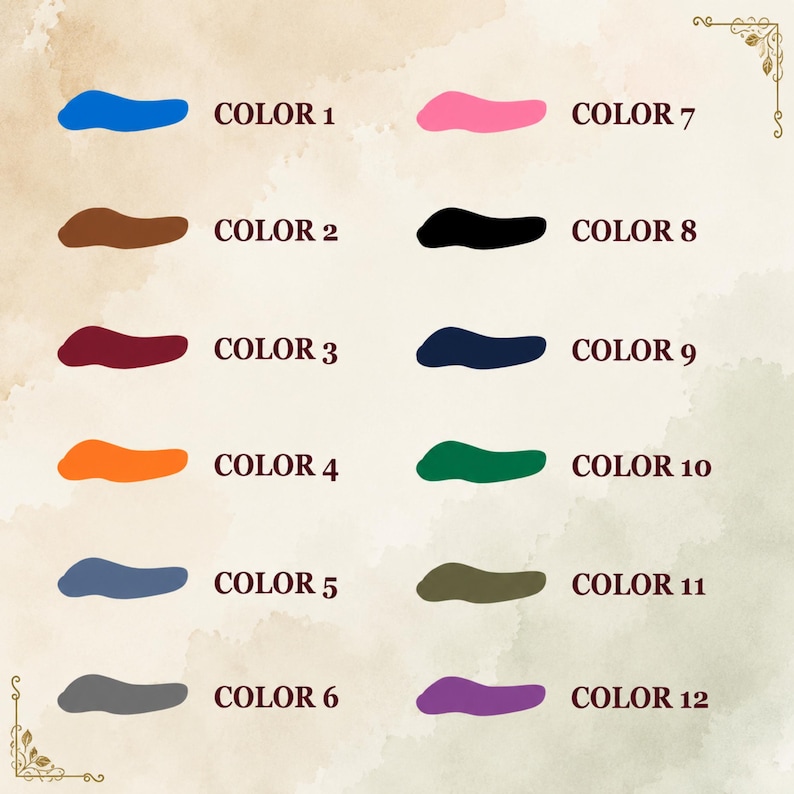 a grid of twelve different colored shoe soles, each labeled with a number from 1 to 12.