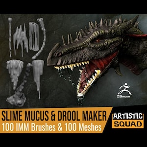 Slem och dregelmakare ZBrush IMM-borstar och -nät (100 st)