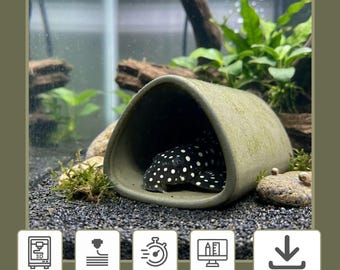 Escondite para plecos, tubo de cría para peces de nariz de cerda, pecera de acuario (descarga digital)