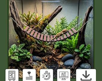 Pont suspendu modulaire pour animaux de compagnie | Échelle personnalisable pour terrariums (téléchargement numérique)
