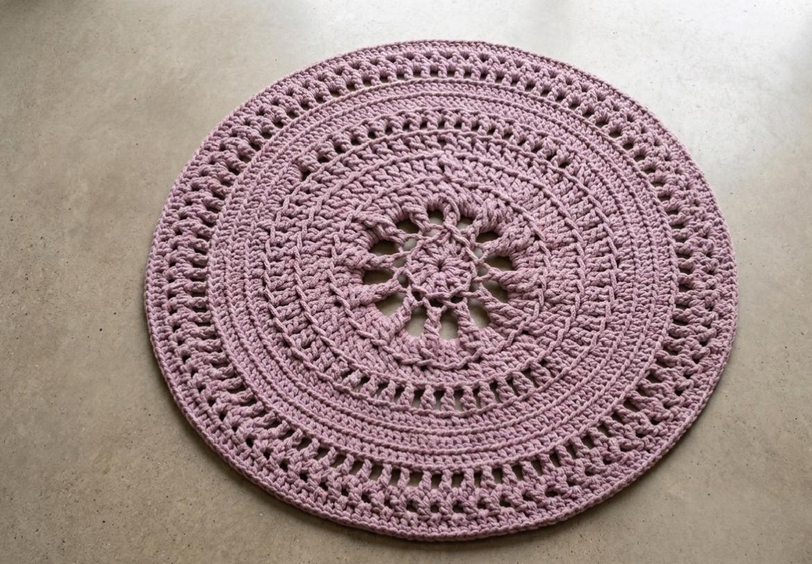Chunky Mandala Crochet Rug Pattern | Boho Textured Floor Carpet ...