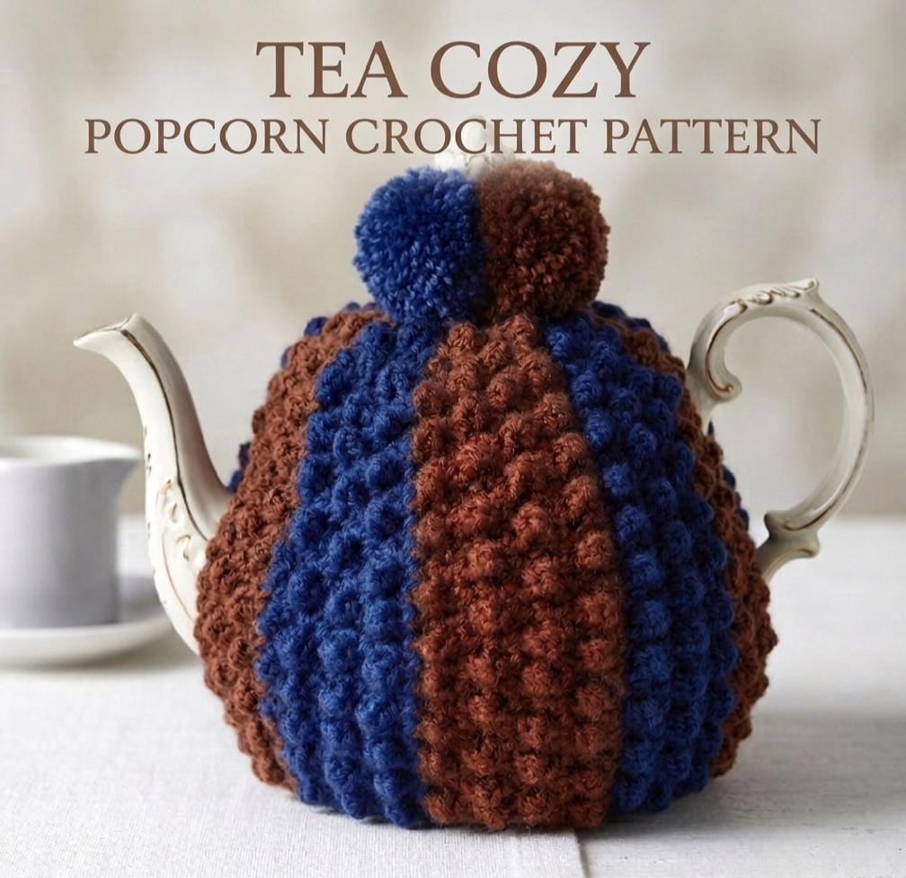 30 Tea Cozy Crochet Patterns for Teapots, Gifts, and Kitchen Decor 34 Vintage Popcorn Stitch Tea Cozy