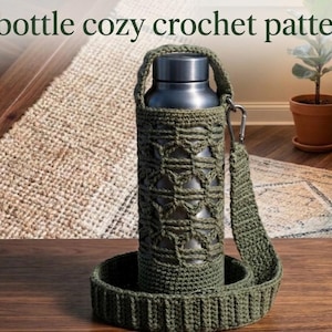 Crochet Bottle Cozy Pattern – Textured Crossbody Sleeve (PDF Download)