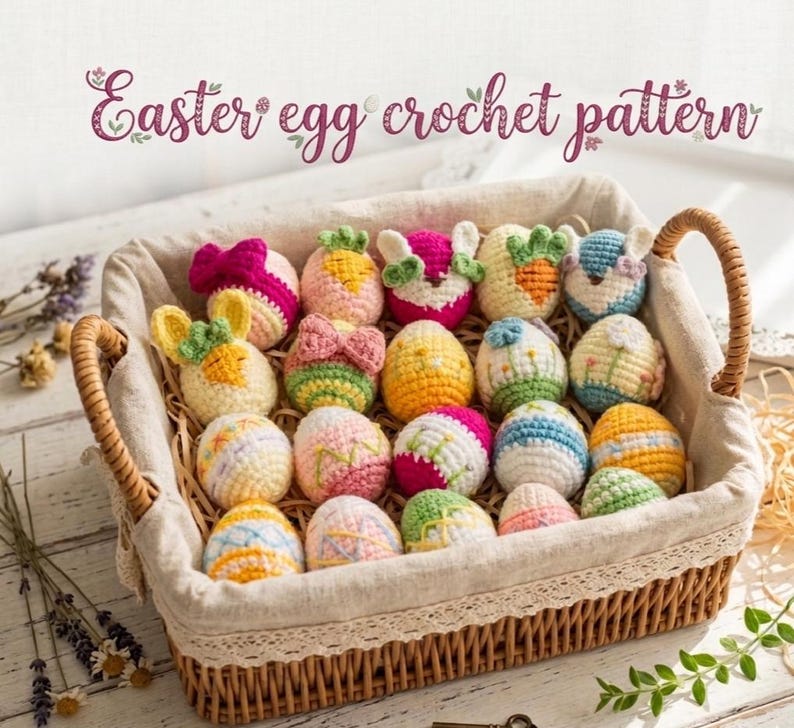 Easter Egg Crochet Pattern, Amigurumi Spring Decor (PDF Download) - Etsy