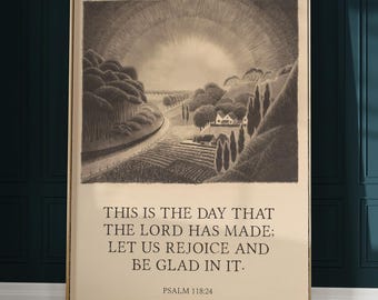 Psalm 118:24 Bible Verse Art Print — "This is the Day the Lord Has Made" | Joyful Christian Wall Décor (Physical)