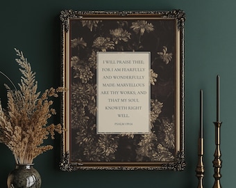 Psalm 139:14 Art Print – Fearfully Wonderfully Made Bible Verse Wall Art (Digital Download)