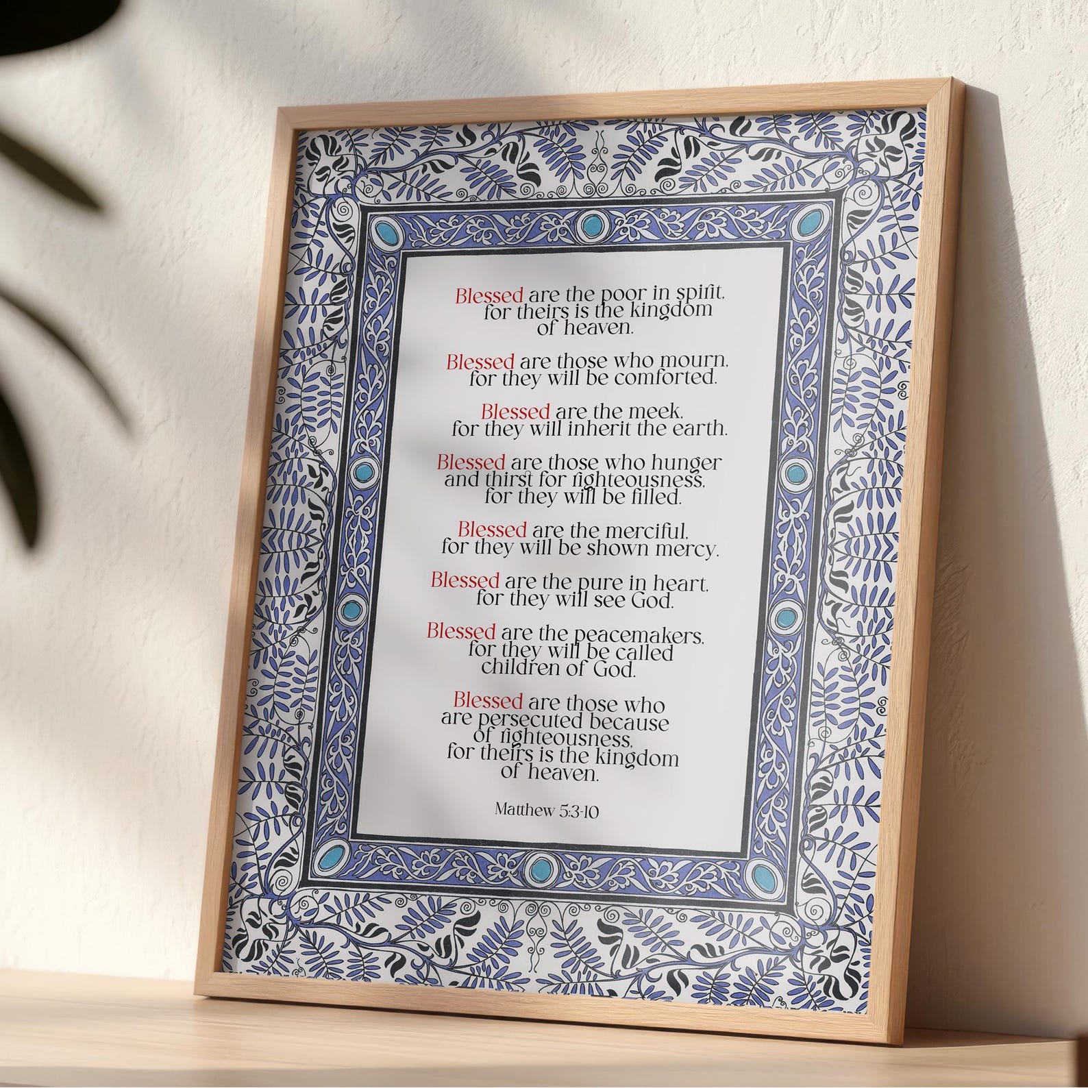 Matthew 5 Beatitudes Art Print — 